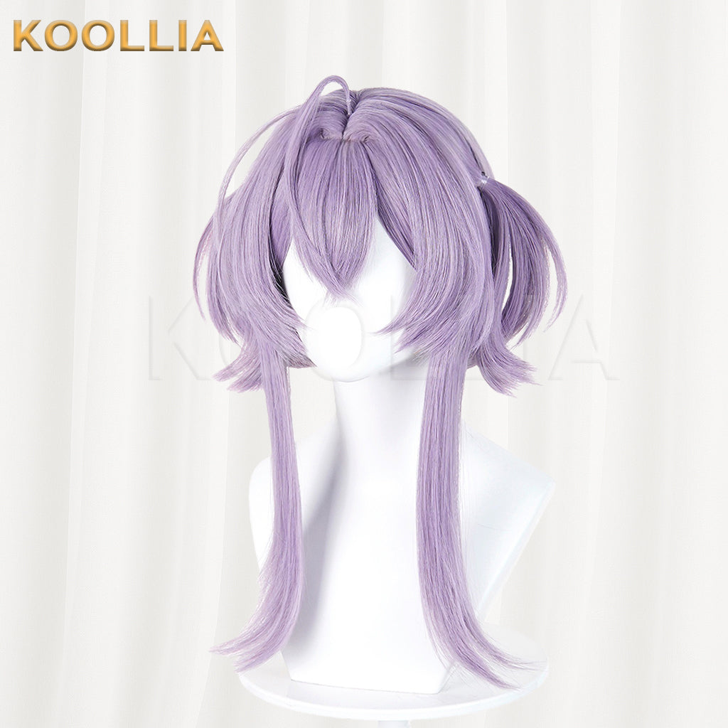 Goddess of Victory NIKKE Liberelio Wig Lavender Light Purple Realistic Scalp Top Integrated Short Double Bun Wig Basic Wig