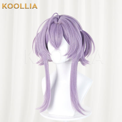 Goddess of Victory NIKKE Liberelio Wig Lavender Light Purple Realistic Scalp Top Integrated Short Double Bun Wig Basic Wig