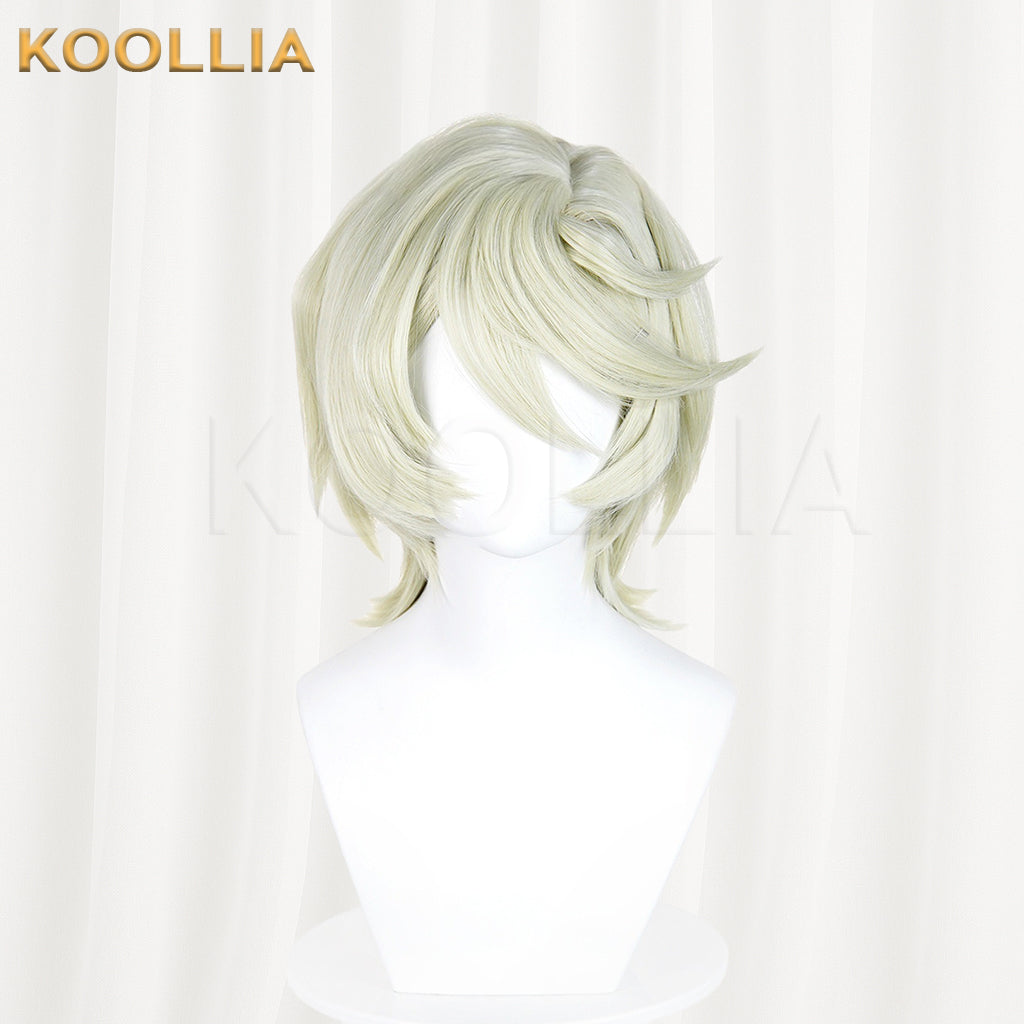 Ribbon Hero Pine Wig Light Mint‑Beige Gold Layered Flip‑out Short Hair Realistic Scalp Top Basic Wig