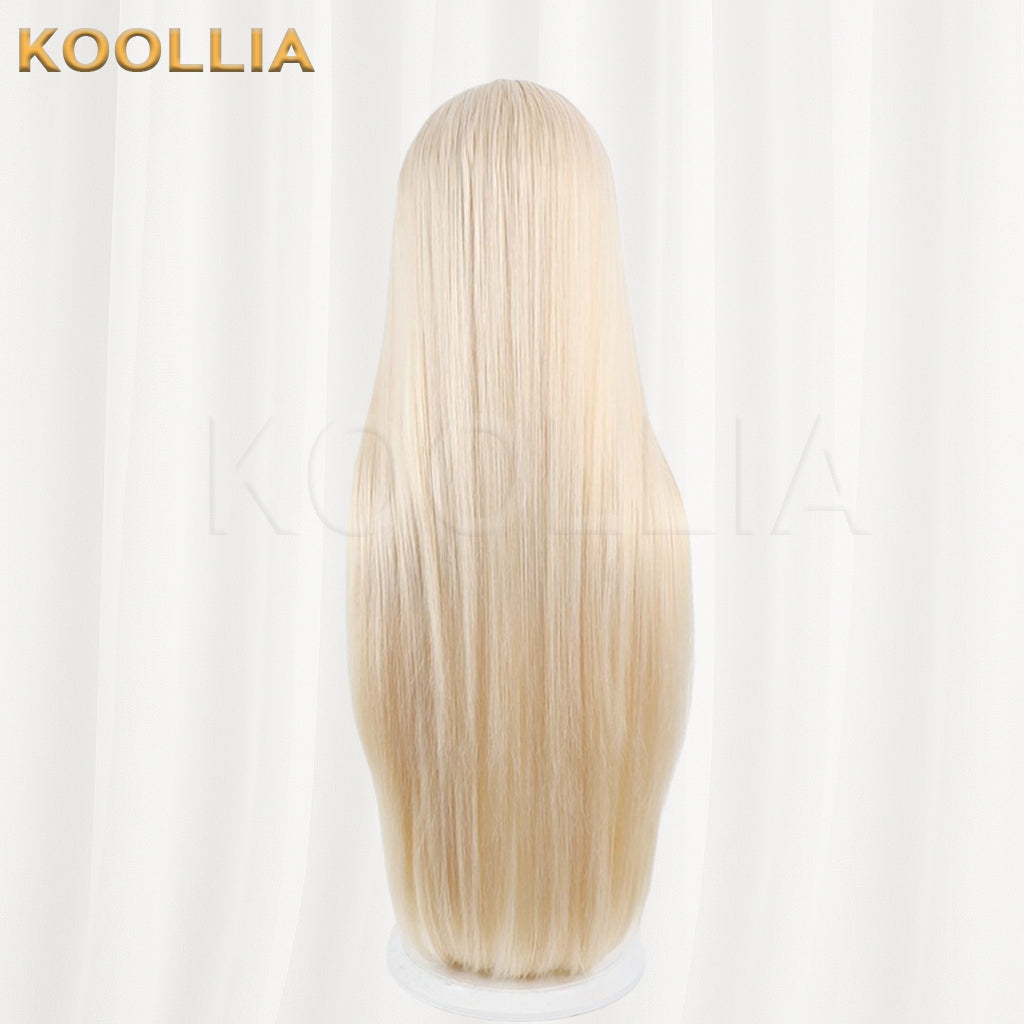 Aquarium Can’t Dance Retoro Wig Light Cream‑Blonde Realistic Scalp Top Multi‑tonal Mixed Silk Extra‑long Loose Straight Wig Basic Wig
