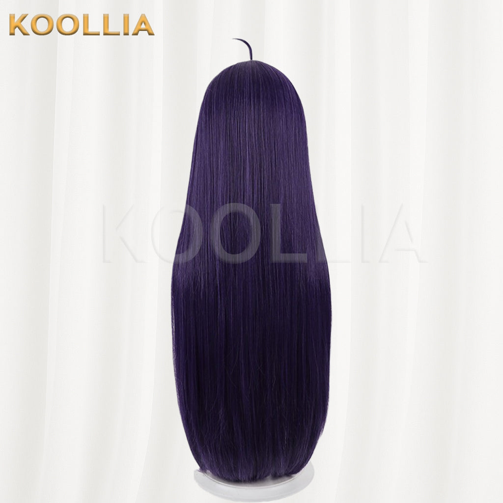Super Space‑Time Kaguya Sakayori Aya Wig Deep Purple Ice‑Blue Two‑Tone Realistic Scalp Top Extra‑Long Straight Wig Basic Wig