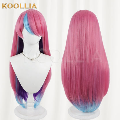 Apexselly Selly Wig Halloween Realistic Scalp Top Inner‑Outer Dual‑Color Gradient Extra‑Long Straight Wig Basic Wig