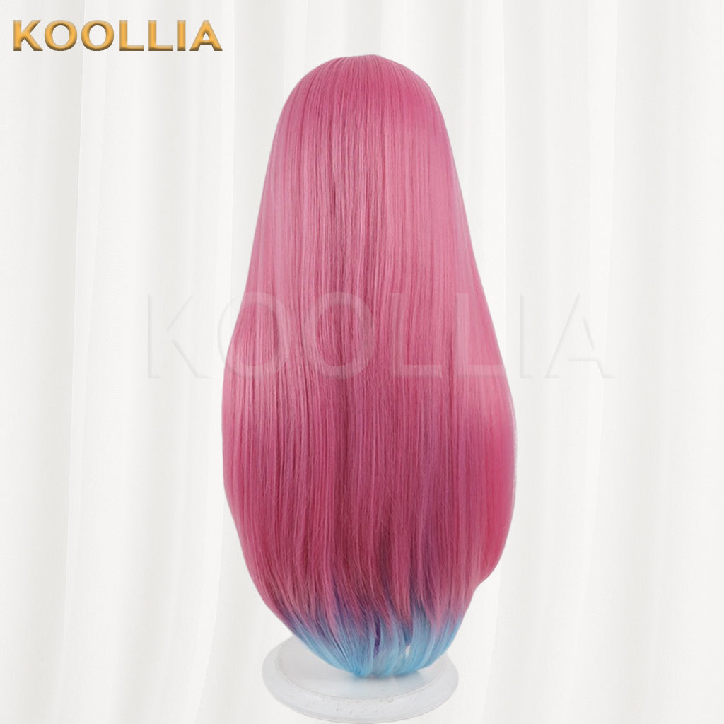 Apexselly Selly Wig Halloween Realistic Scalp Top Inner‑Outer Dual‑Color Gradient Extra‑Long Straight Wig Basic Wig