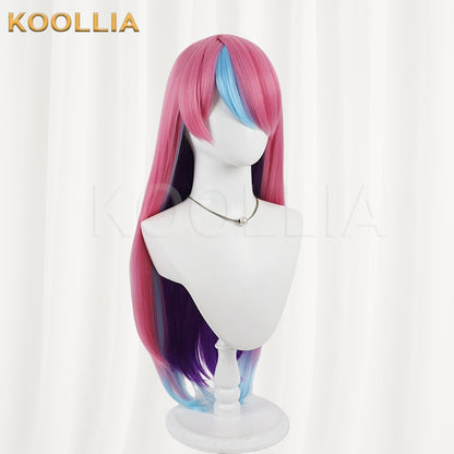 Apexselly Selly Wig Halloween Realistic Scalp Top Inner‑Outer Dual‑Color Gradient Extra‑Long Straight Wig Basic Wig