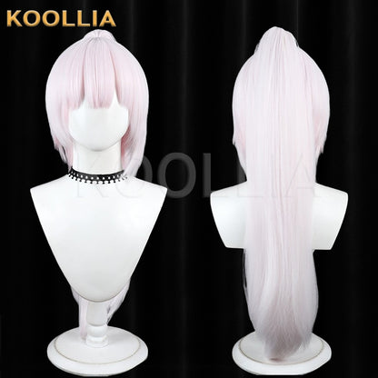 Vtuber Shiina Yuika Wig Light Sakura Pink Realistic Scalp Top Short Wig With Detachable Separate Low Ponytail Swimsuit Ver Basic Wig