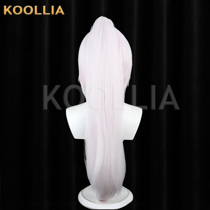 Vtuber Shiina Yuika Wig Light Sakura Pink Realistic Scalp Top Short Wig With Detachable Separate Low Ponytail Swimsuit Ver Basic Wig