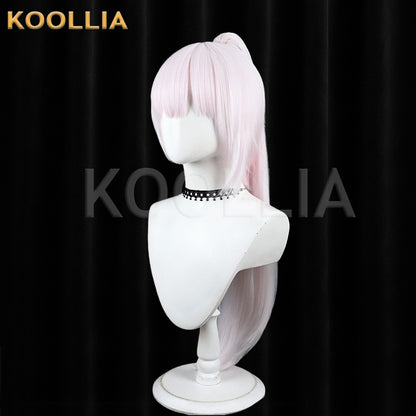 Vtuber Shiina Yuika Wig Light Sakura Pink Realistic Scalp Top Short Wig With Detachable Separate Low Ponytail Swimsuit Ver Basic Wig