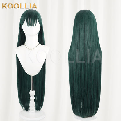 Alien Stage Sua Wig Dark Teal‑Green Realistic Scalp Top Extra‑Long Straight Neat Cut Ends Basic Wig