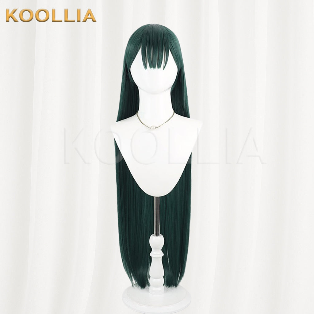 Alien Stage Sua Wig Dark Teal‑Green Realistic Scalp Top Extra‑Long Straight Neat Cut Ends Basic Wig
