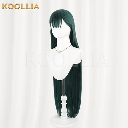Alien Stage Sua Wig Dark Teal‑Green Realistic Scalp Top Extra‑Long Straight Neat Cut Ends Basic Wig