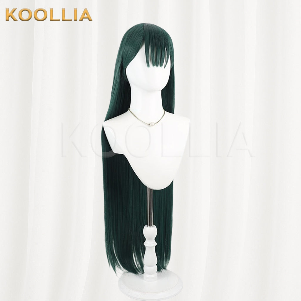 Alien Stage Sua Wig Dark Teal‑Green Realistic Scalp Top Extra‑Long Straight Neat Cut Ends Basic Wig