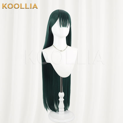 Alien Stage Sua Wig Dark Teal‑Green Realistic Scalp Top Extra‑Long Straight Neat Cut Ends Basic Wig