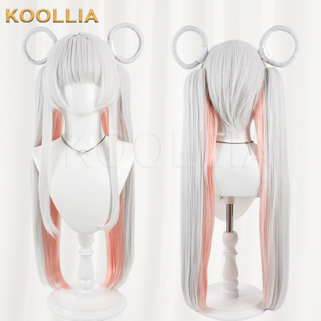 Super Space Kaguyahime Tsukimi Yachiyo Wig Two‑Tone Gradient Realistic Scalp Top Detachable Twin Tails Basic Wig