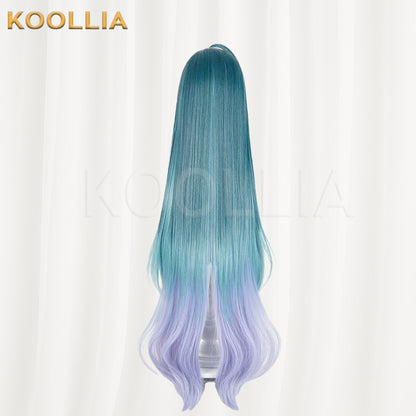 Genshin Impact Voyanisa Wig Three‑Tone Gradient Integrated Extra‑Long High Ponytail Realistic Scalp Top Basic Wig