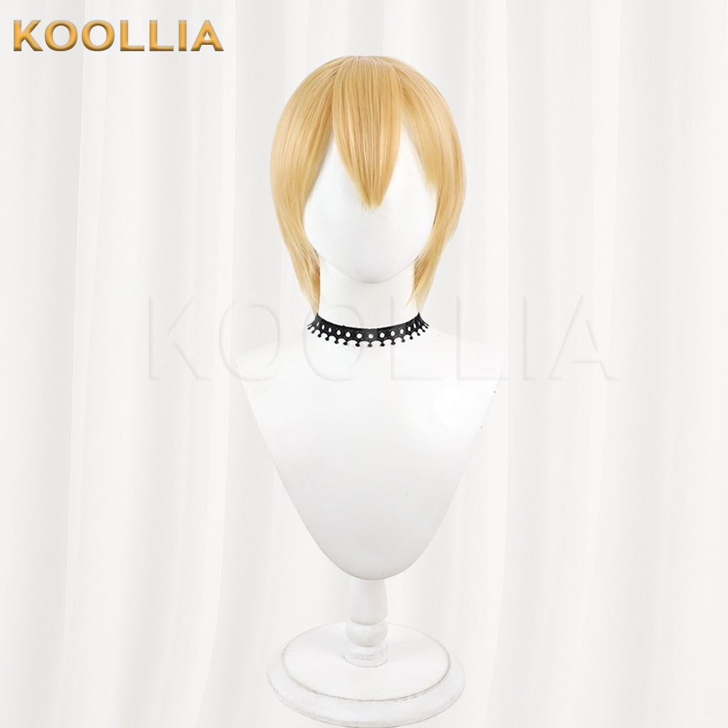 Touken Ranbu Yamabagiri Kunihiro Wig Warm Golden‑Yellow Layered Boy Short Wig Basic Wig