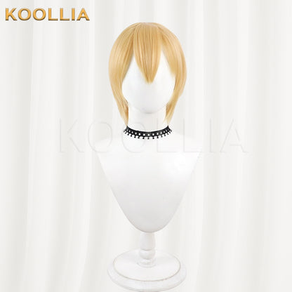Touken Ranbu Yamabagiri Kunihiro Wig Warm Golden‑Yellow Layered Boy Short Wig Basic Wig