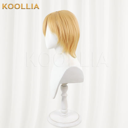 Touken Ranbu Yamabagiri Kunihiro Wig Warm Golden‑Yellow Layered Boy Short Wig Basic Wig