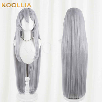 Blue Archive Zako Wig Cool Silver‑Grey Realistic Scalp Top Super Long Straight Wig Basic Wig