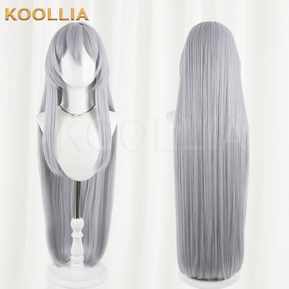 Blue Archive Zako Wig Cool Silver‑Grey Realistic Scalp Top Super Long Straight Wig Basic Wig