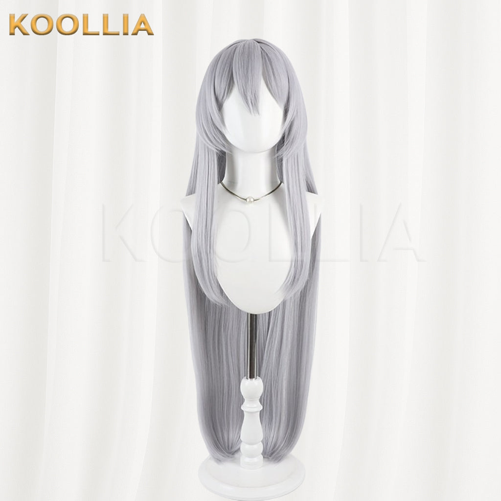 Blue Archive Zako Wig Cool Silver‑Grey Realistic Scalp Top Super Long Straight Wig Basic Wig