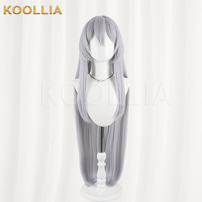 Blue Archive Zako Wig Cool Silver‑Grey Realistic Scalp Top Super Long Straight Wig Basic Wig