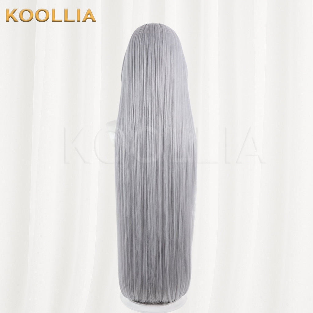 Blue Archive Zako Wig Cool Silver‑Grey Realistic Scalp Top Super Long Straight Wig Basic Wig