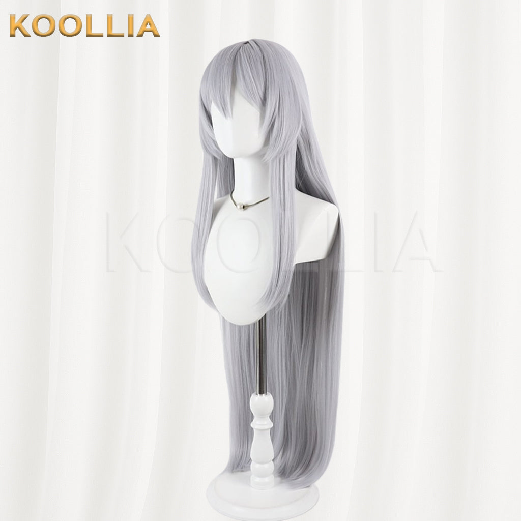 Blue Archive Zako Wig Cool Silver‑Grey Realistic Scalp Top Super Long Straight Wig Basic Wig
