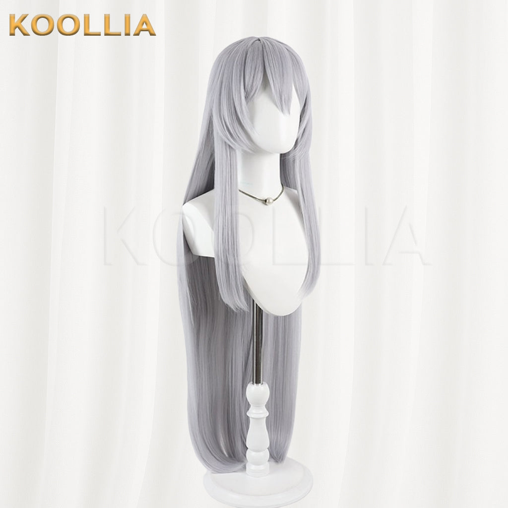 Blue Archive Zako Wig Cool Silver‑Grey Realistic Scalp Top Super Long Straight Wig Basic Wig