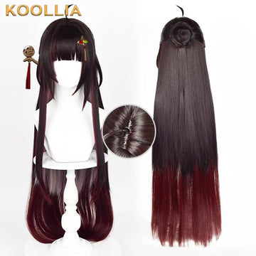 Honkai: Star Rail Lingsha Long Brown Red Hair Basic Wig - KOOLLIA
