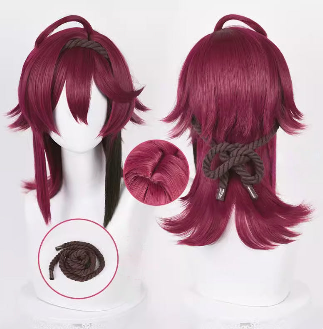 Genshin Impact Shikanoin Heizou Long Dark Red Hair Basic Wig