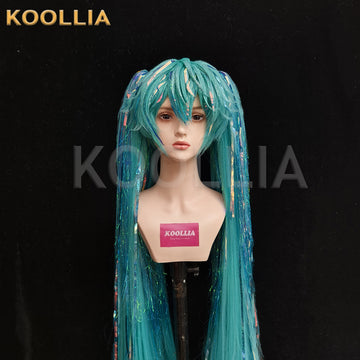 Virtual Singer Hatsune Miku Long Blue Crimped Hair Styled Basic Wig(Pre Order) - KOOLLIA