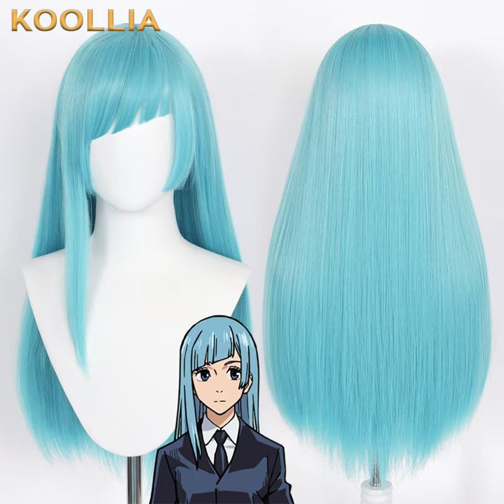 Jujukaitsu Kaisen Miwa Kasumi Long Blue Hair Basic Wig