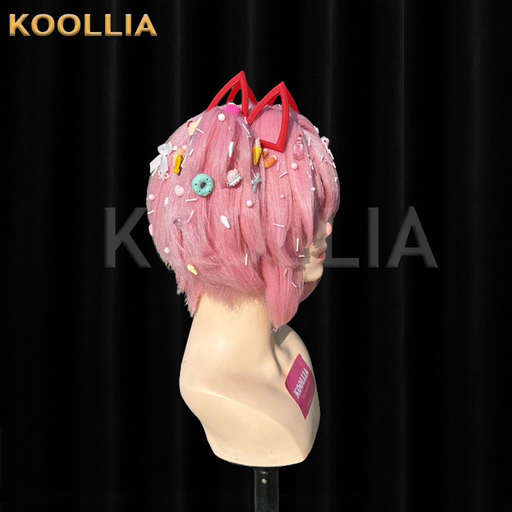 Puella Magi Madoka Magica Kaname Madoka Short Pink Hair Styled Basic Wig