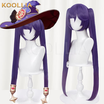 Genshin Impact Astrologist Mona Megistus Long Purple Hair Basic Wig - KOOLLIA