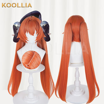 Zenless Zone Zero Orpheus Long Orange Red Hair Basic Wig - KOOLLIA