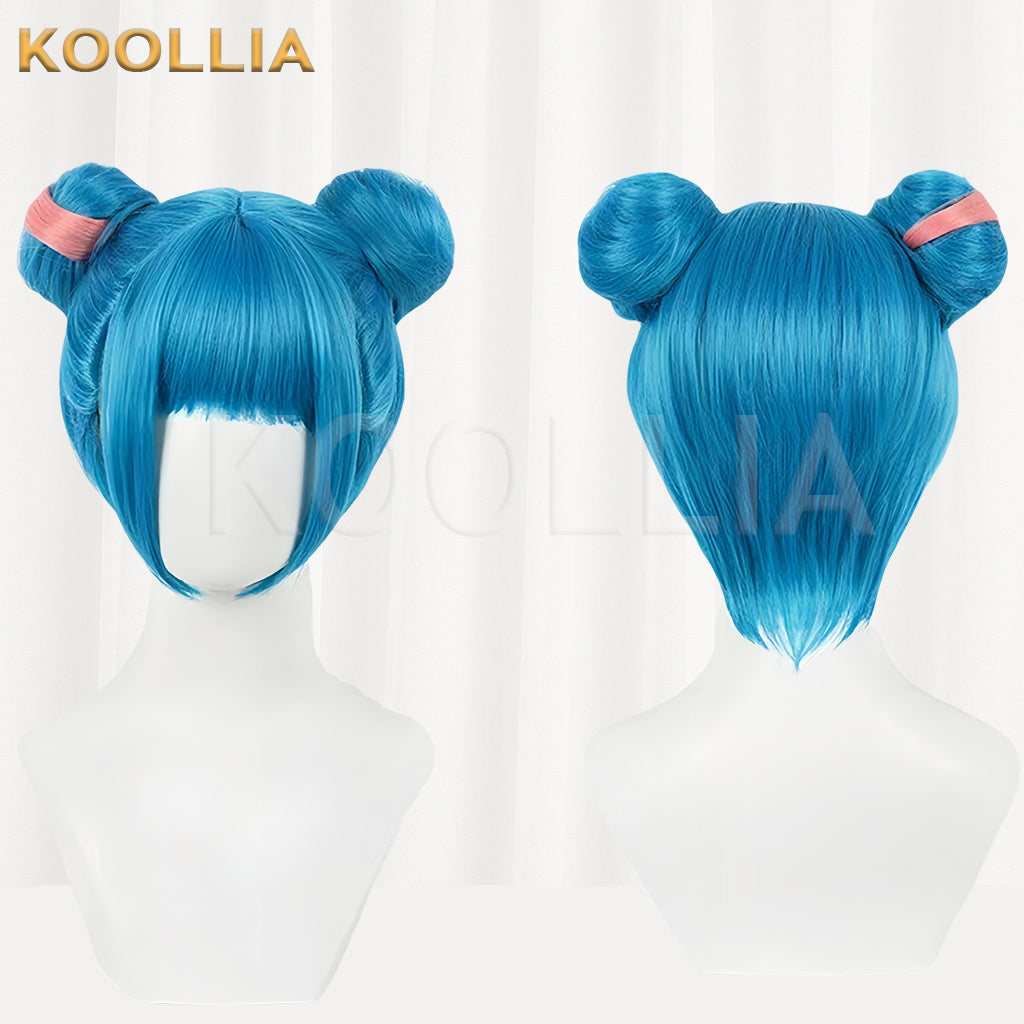 League of Legends & Arcane Powder Short Blue Hair Basic Wig