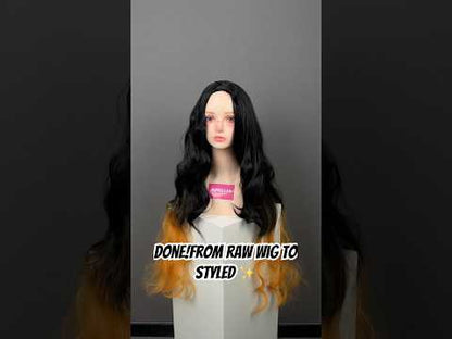 Demon Slayer Kamado Nezuko Long Mix Hair Peruca Básica