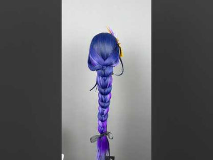 Genshin Impact Raiden Shogun Long Purple Hair Styled Basic Wig