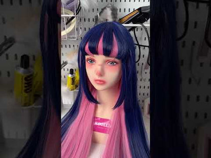 Panty & Stocking with Garterbelt Anarchy Stocking Long Pink and Dark Purple Hair Basic Wig