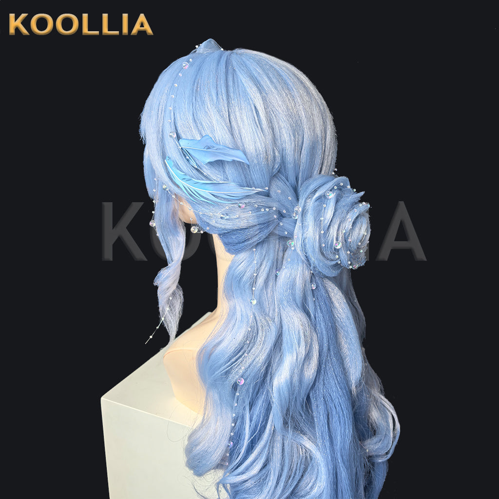 Honkai: Star Rail Robin Long Blue Hair Styled Basic Wig