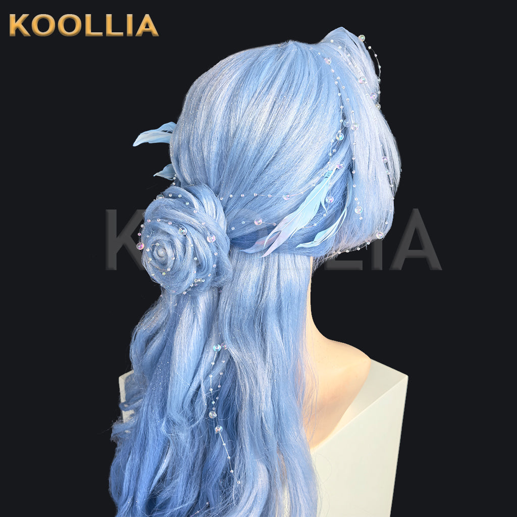 Honkai: Star Rail Robin Long Blue Hair Styled Basic Wig