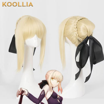 Fate/stay night Altria/Saber Short Blonde Hair Basic Wig - KOOLLIA