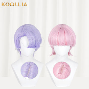 Panty & Stocking with Garterbelt Scanty/Kneesocks Short Pink/Purple Hair Basic Wig - KOOLLIA