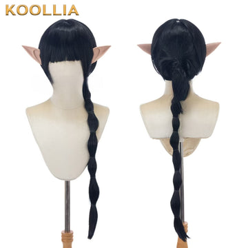 Baldur's Gate 3 Shadowheart Long Black Silver Hair Basic Wig - KOOLLIA